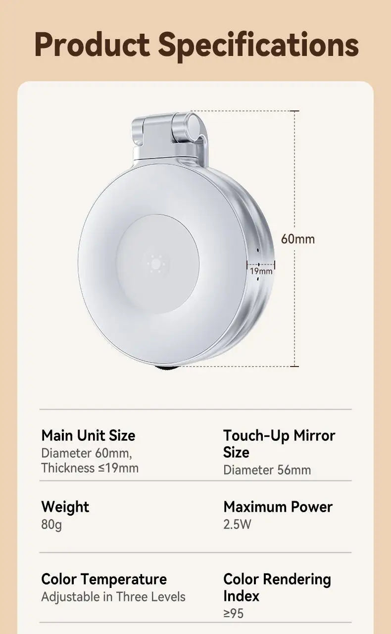 TELESIN 3-in-1 Magnetic Selfie Light with 360° LED Ring MagSafe Mirror and Phone Stand