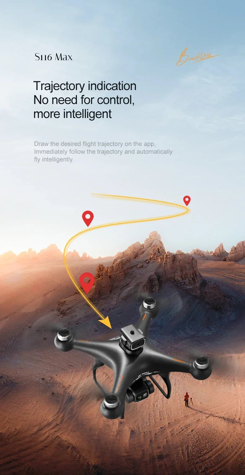 S116 MAX 8K Drone with 3 Batteries Dual Camera Optical Flow Obstacle Avoidance