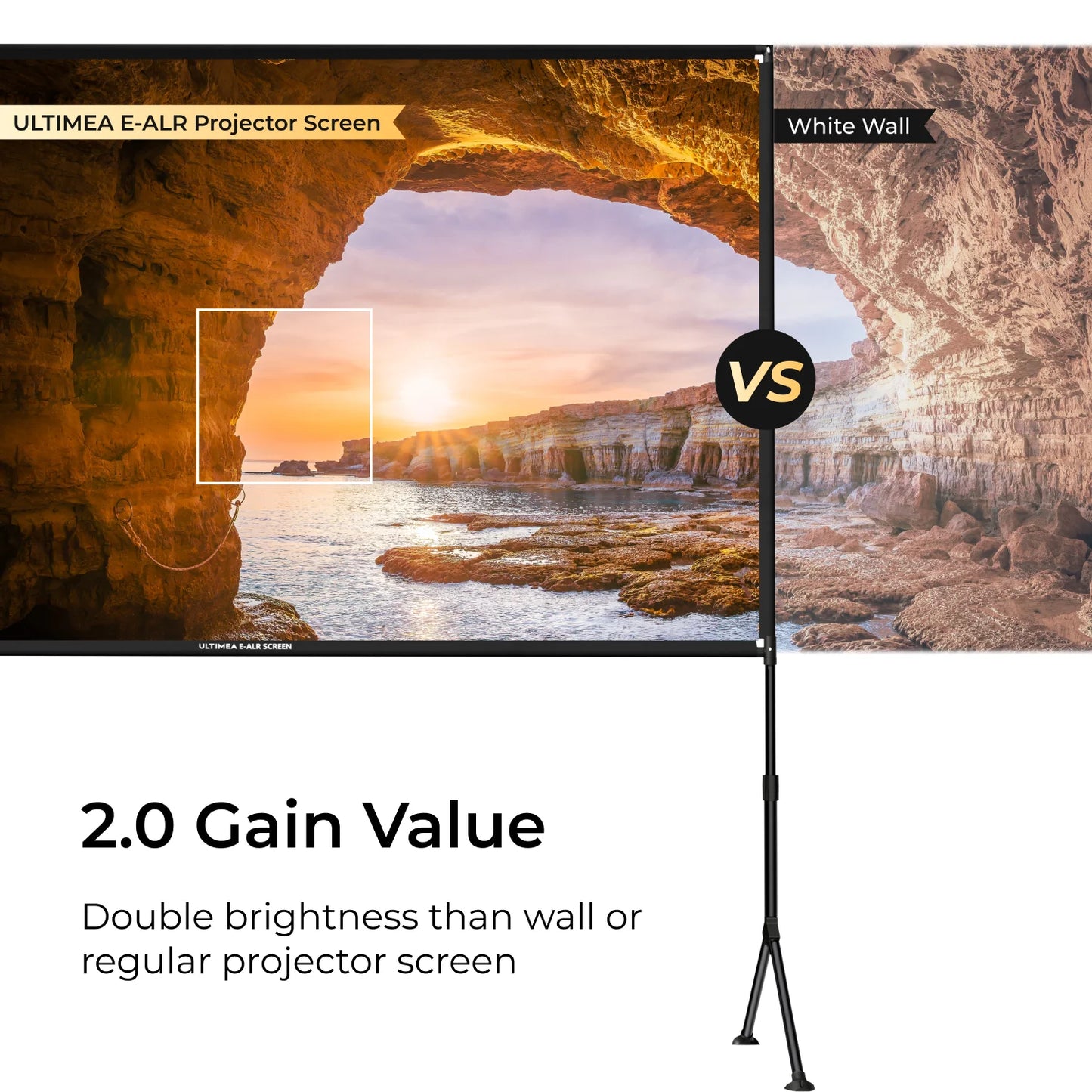 ULTIMEA EALR Projector Screen With Stand 4K HD 2.0 Gain
