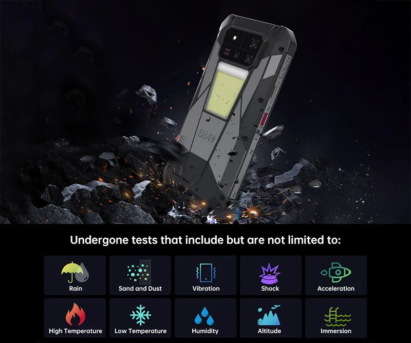 8849 Tank 4 Pro Unihertz 5G Rugged Smartphone with Built-In Projector 36GB RAM 1TB Storage Android 14 AMOLED 120Hz