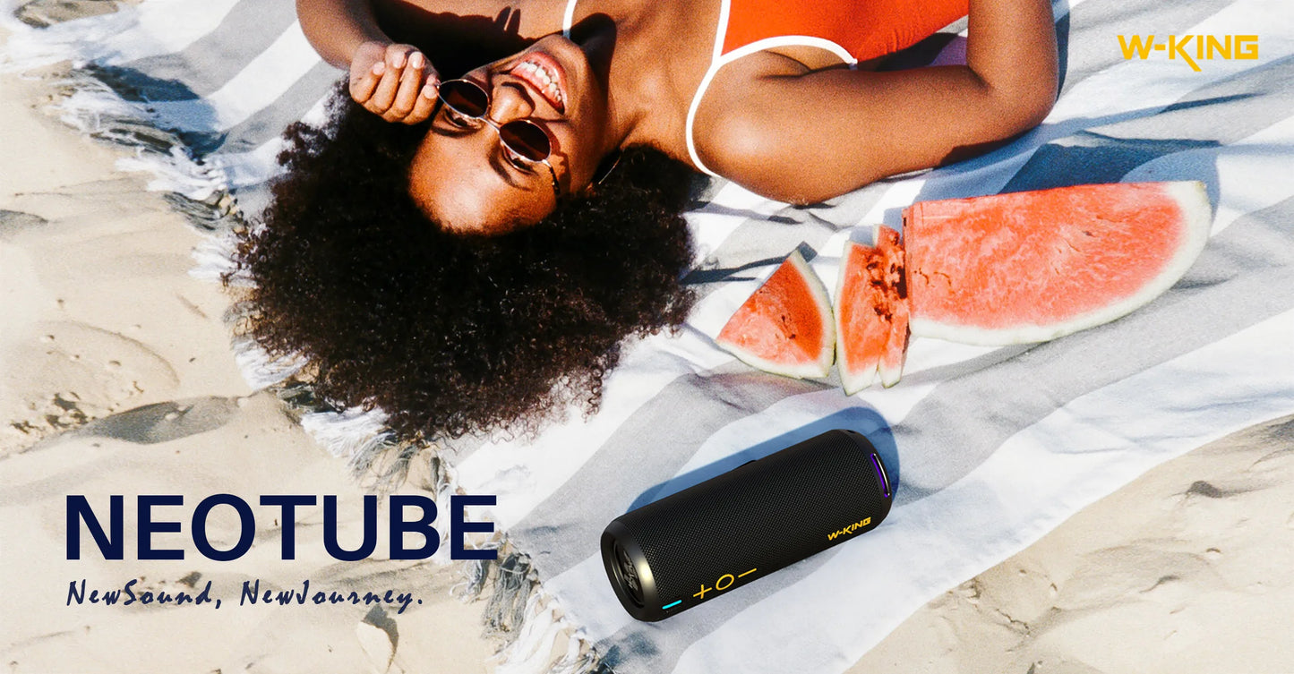 W-KING 40W Waterproof Portable Speaker IP67 APP Control High-Quality Audio TF AUX Dynamic Lights