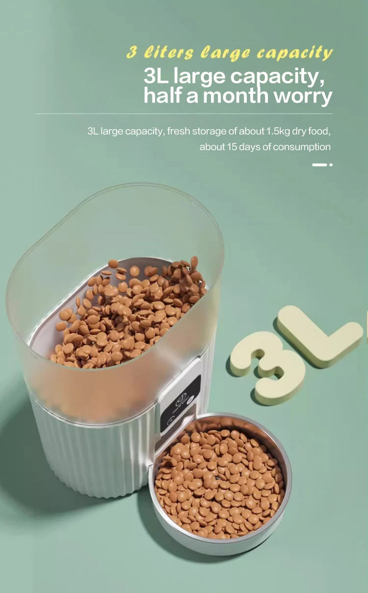 Smart Automatic Pet Feeder with WiFi Remote Control Pet Food Dispensing