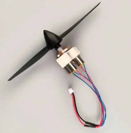 Park10 RC Airplane motor and propeller assembly with wiring for the P707G model.