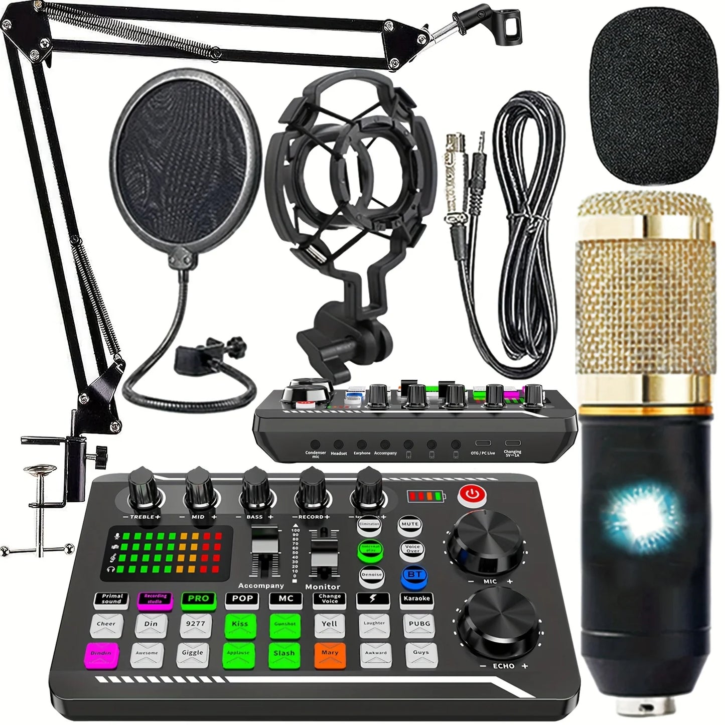 All-in-One Podcast Equipment Kit with Audio Interface and Condenser Microphone
