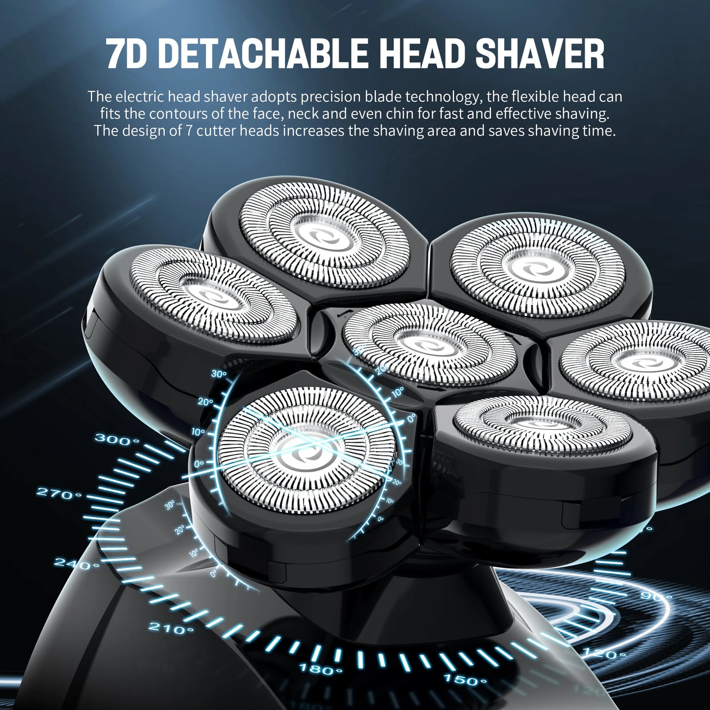 Sejoy 7D Electric Head Shaver for Bald Men Magnetic Razor & Beard Trimmer Waterproof
