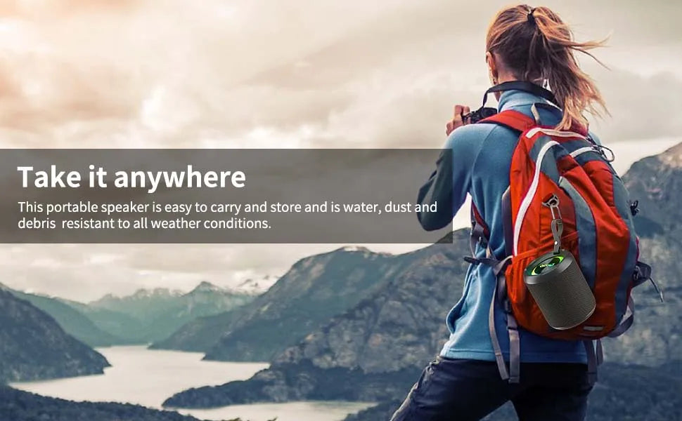 40W Waterproof Wireless Portable Bluetooth Speaker with RGB Lights IPX7 TWS Pairing AUX TF Card