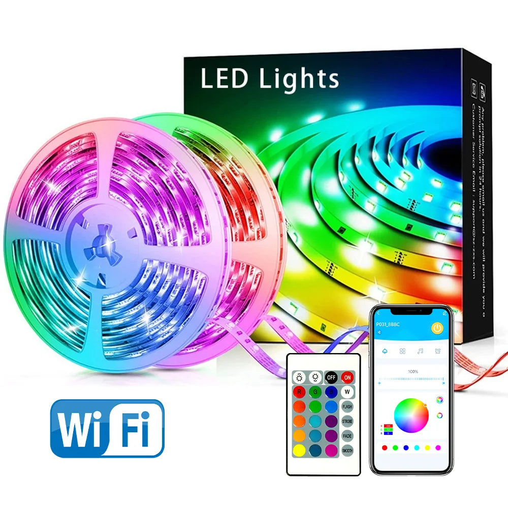 100FT WiFi Outdoor RGB LED Strip Lights with Music Sync