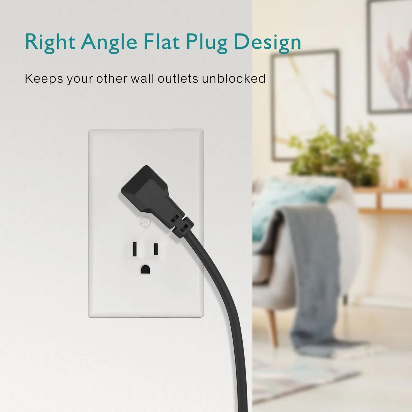 TRANSTON 9 Outlet Power Strip Surge Protector with USB ports and flat plug design.