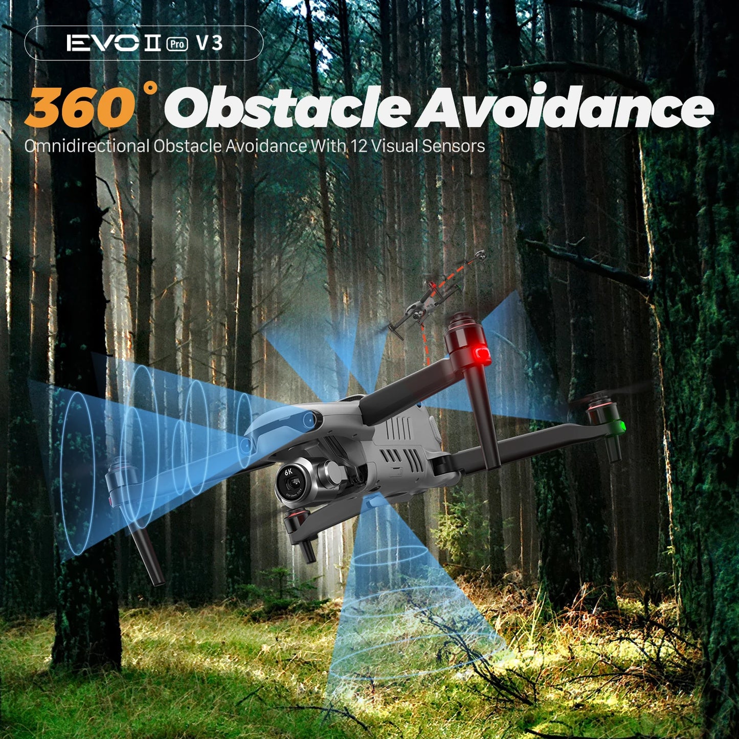 Autel EVO II Pro V3 6K Drone 1Inch CMOS HD Camera 10KM Transmission 720 Obstacle Avoidance