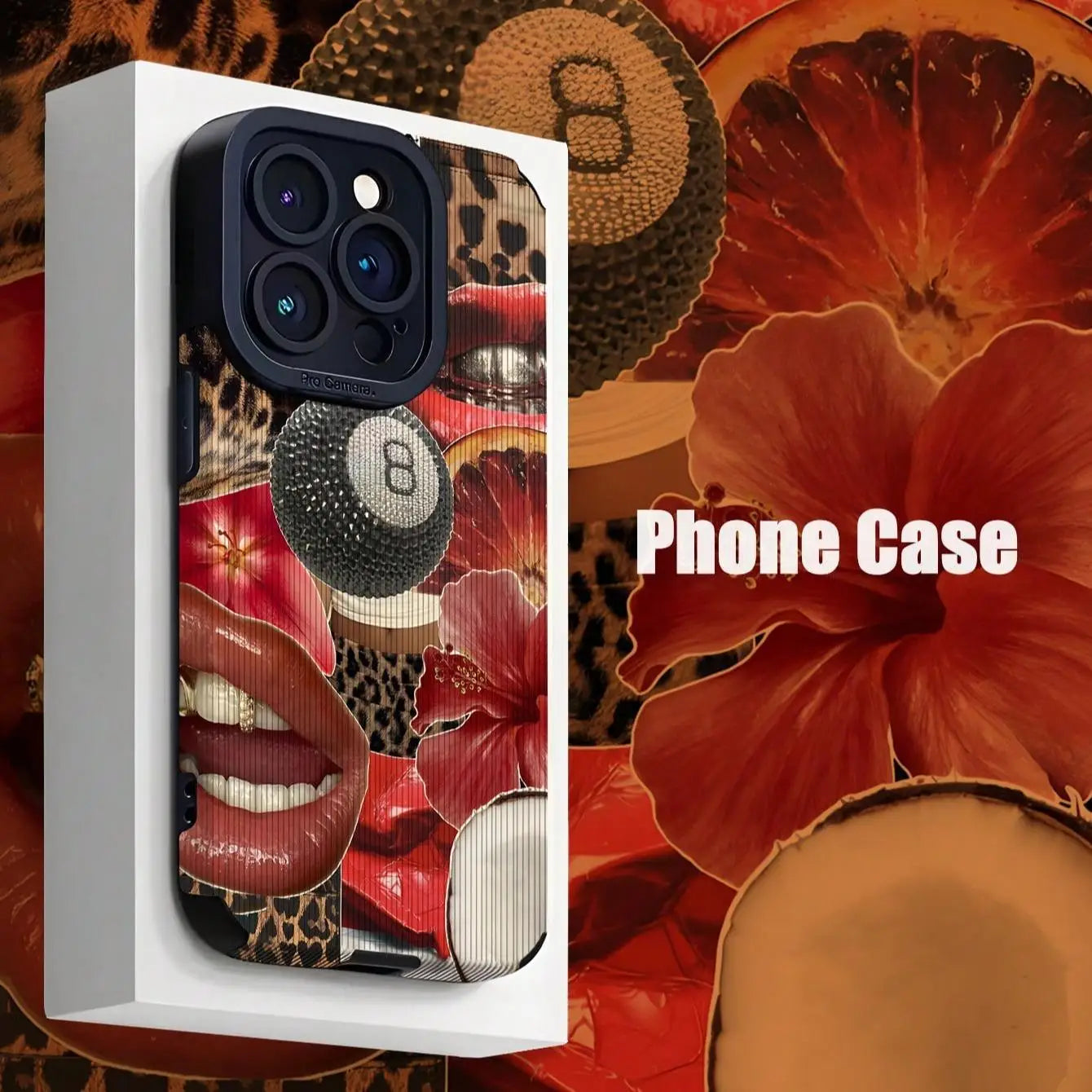 Lip pattern fashion phone case for iPhone 16 Pro Max to X/XS.