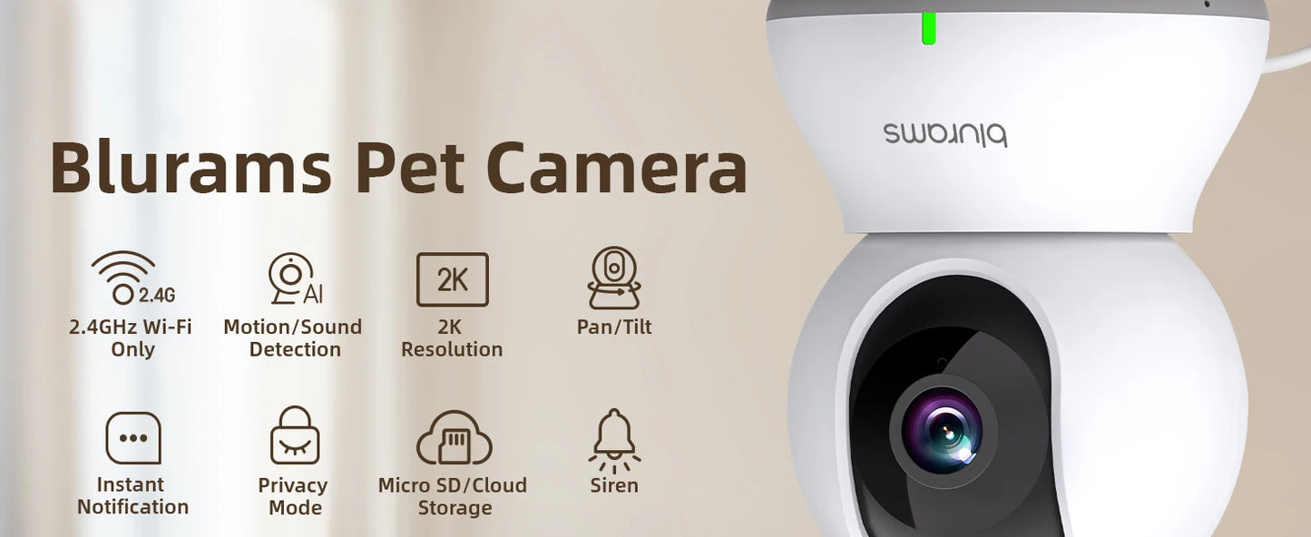 Blurams Baby Monitor 2K HD Security Camera with Motion Detection Two Way Audio and Night Vision