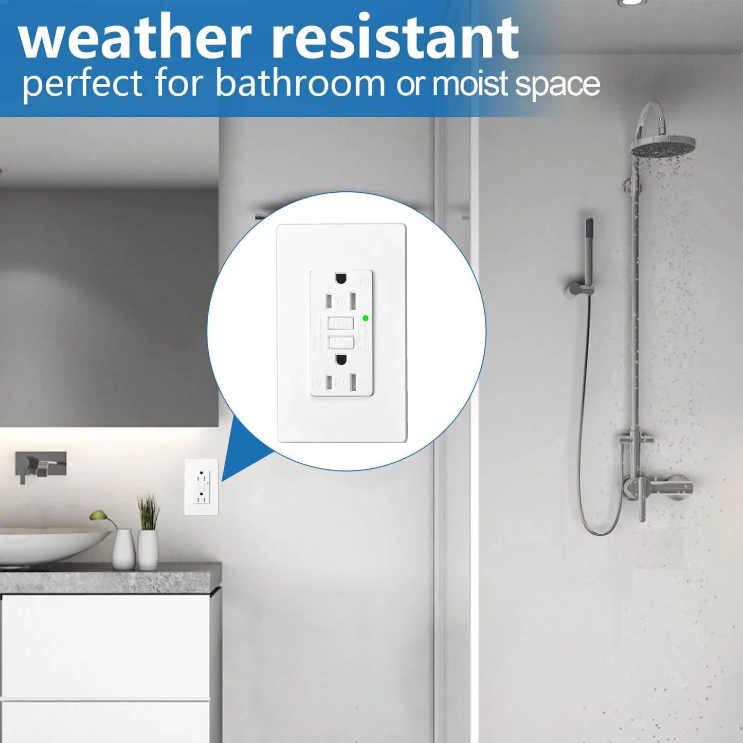 GFCI Outlet 15Amp Weather-Resistant with LED
gfci outlet