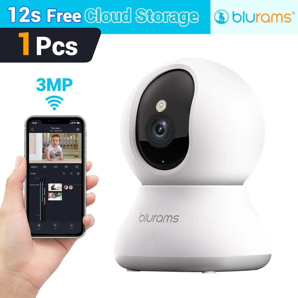 Blurams Baby Monitor 2K HD Security Camera with Motion Detection Two Way Audio and Night Vision