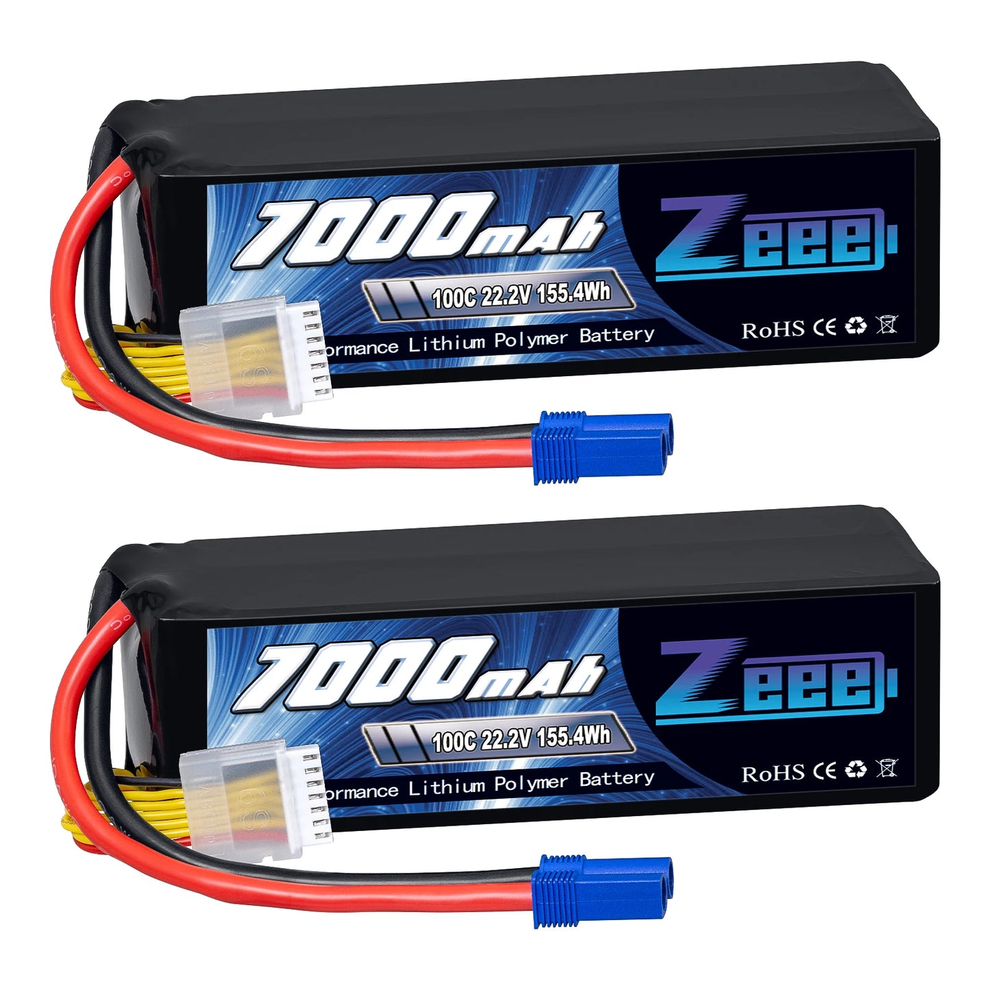 2pcs Zeee Lipo Battery 4S 6S 22.2V 100C 7000mAh Softcase with EC5 Plug for RC Vehicle Parts
