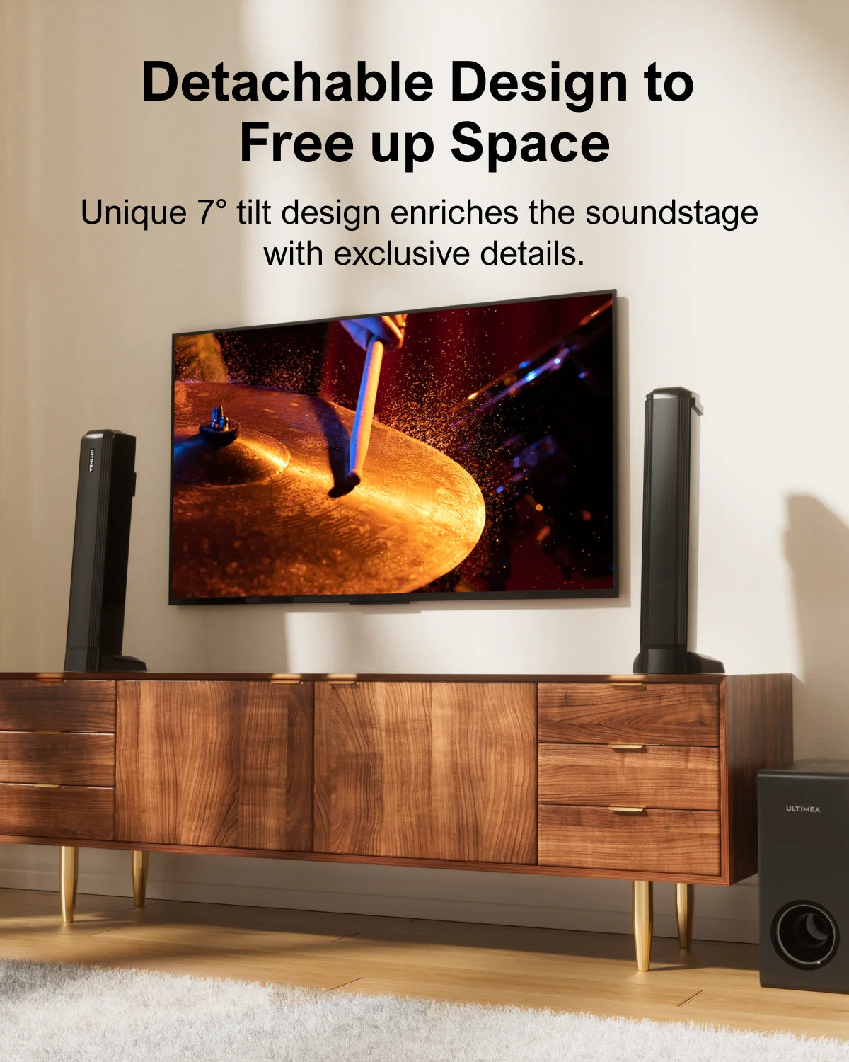 ULTIMEA 200W 4.1ch Detachable Bluetooth 5.3 Soundbar with Subwoofer for Smart TV and Home Theater