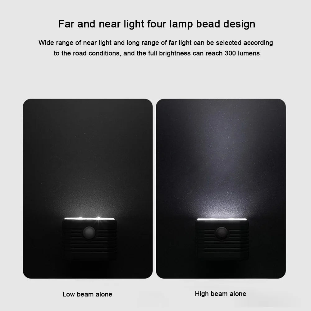 LED Bike Front Light USB Charging with Horn 7 Modes for Night Riding