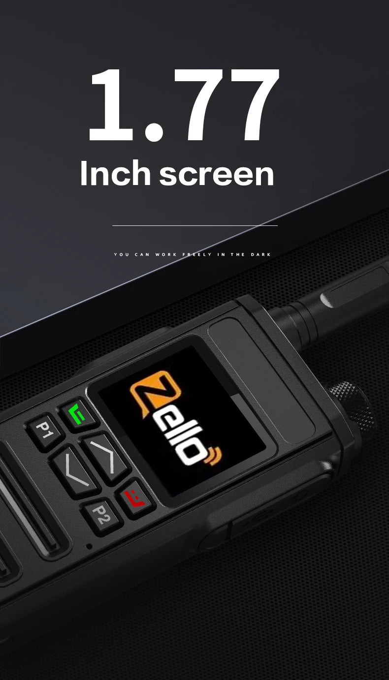 Zello 4G LTE WiFi POC Walkie Talkie with Bluetooth Long Battery Fast Charging