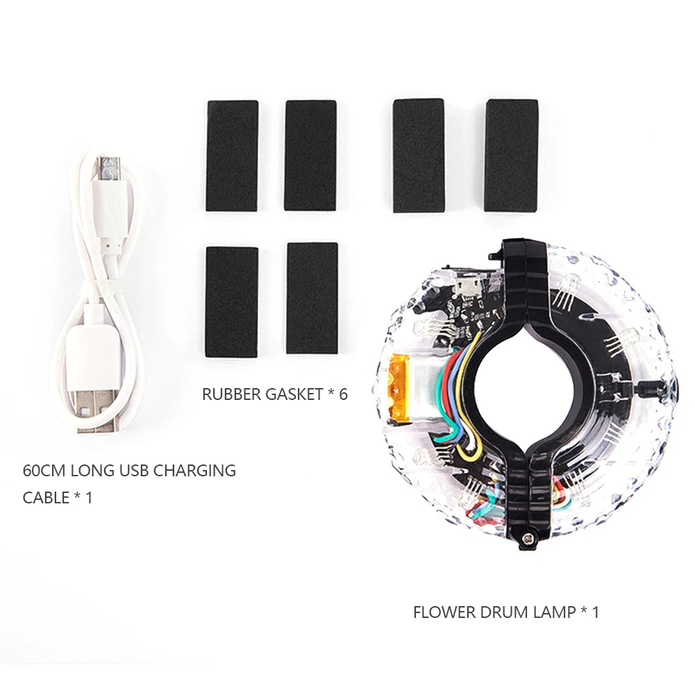 Bike Wheel Hub Lights USB Rechargeable Waterproof Colorful Bicycle Spoke Lights