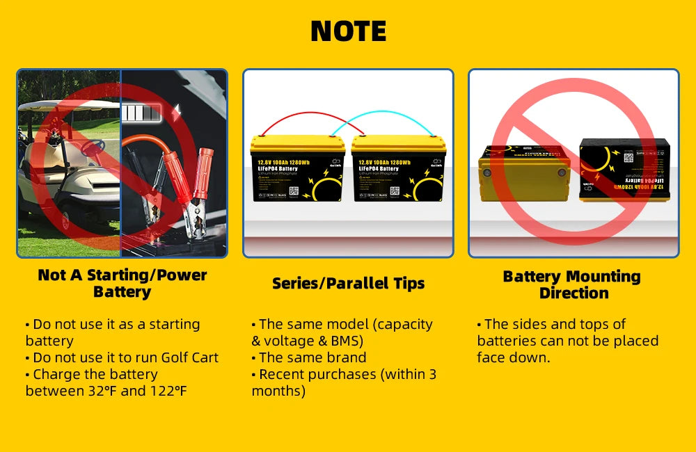 12V 100Ah LiFePO4 Battery Pack with Bluetooth BMS Grade A Lithium Rechargeable Cell