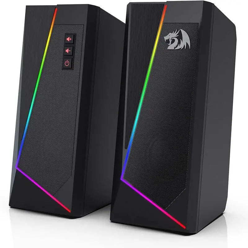 Desktop Speakers 2.0 Channel PC Stereo Speaker with 6 Colorful LED Modes Enhanced Sound