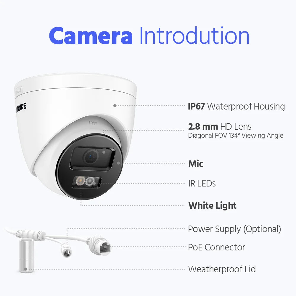 ANNKE 12MP PoE IP Camera Smart Dual Light Built-in Mic Surveillance Security