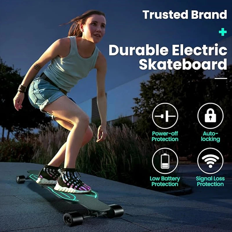 Electric Skateboard Longboard Dual Drive With Remote And Charger