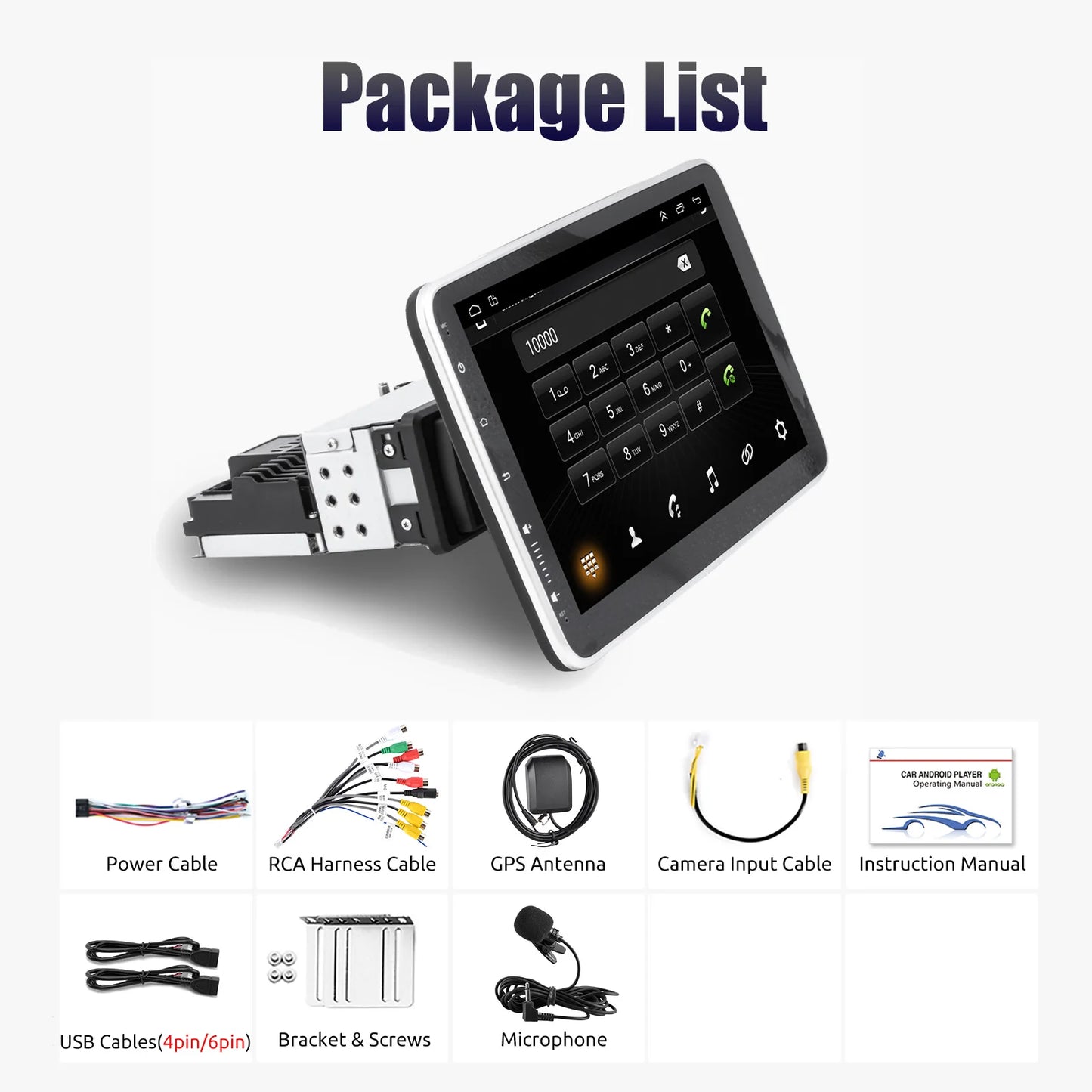 ESSGOO Android 13 10.1" Universal Rotatable Car Radio with CarPlay & GPS