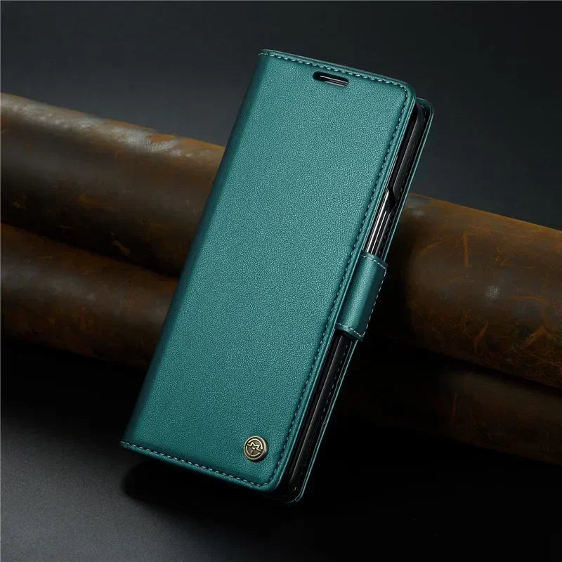 EUCAGR Luxury Magnetic Wallet Leather Case For Samsung Galaxy Z Fold 6 5 Shockproof Card Holder Pocket Cover For Galaxy Z Fold6