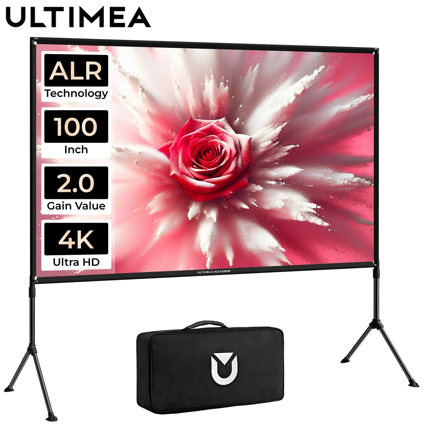 ULTIMEA EALR Projector Screen With Stand 4K HD 2.0 Gain