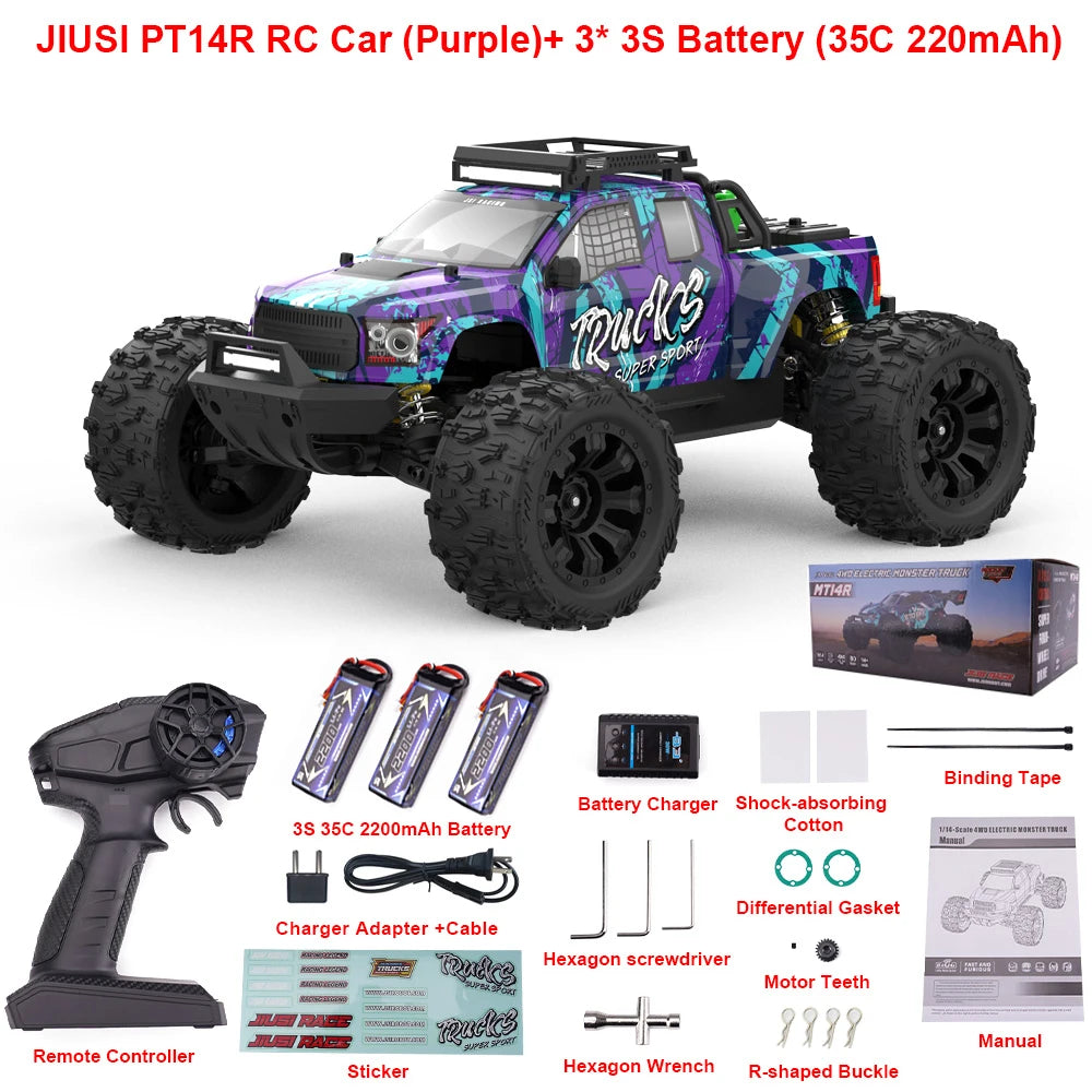 JIUSI PT14R MT14R 114 4WD RC Car 80kmh Brushless Off Road Truck