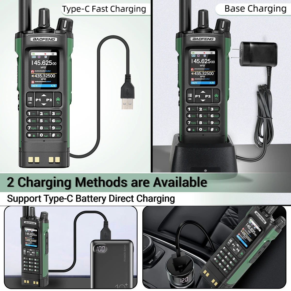 Baofeng UV-32 10W GPS Walkie Talkie Multi Band Bluetooth Type-C Long Range