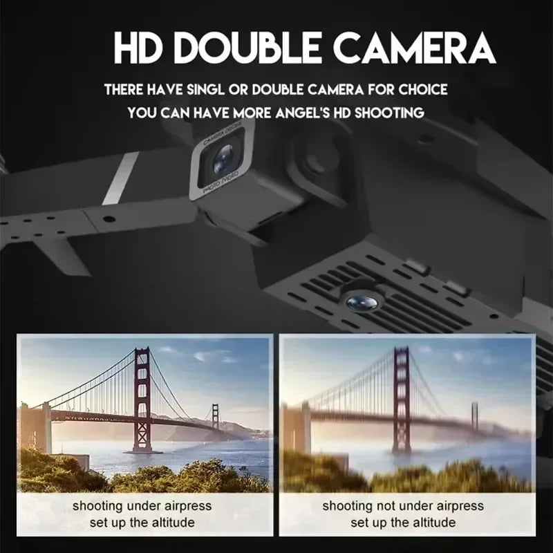 E88Pro 4K RC Drone with 3 Batteries Dual HD Camera Foldable WiFi FPV Height Hold