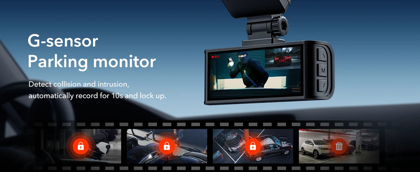 REDTIGER 4K Dash Cam Front and Rear with WiFi, GPS, and 24H Parking Mode