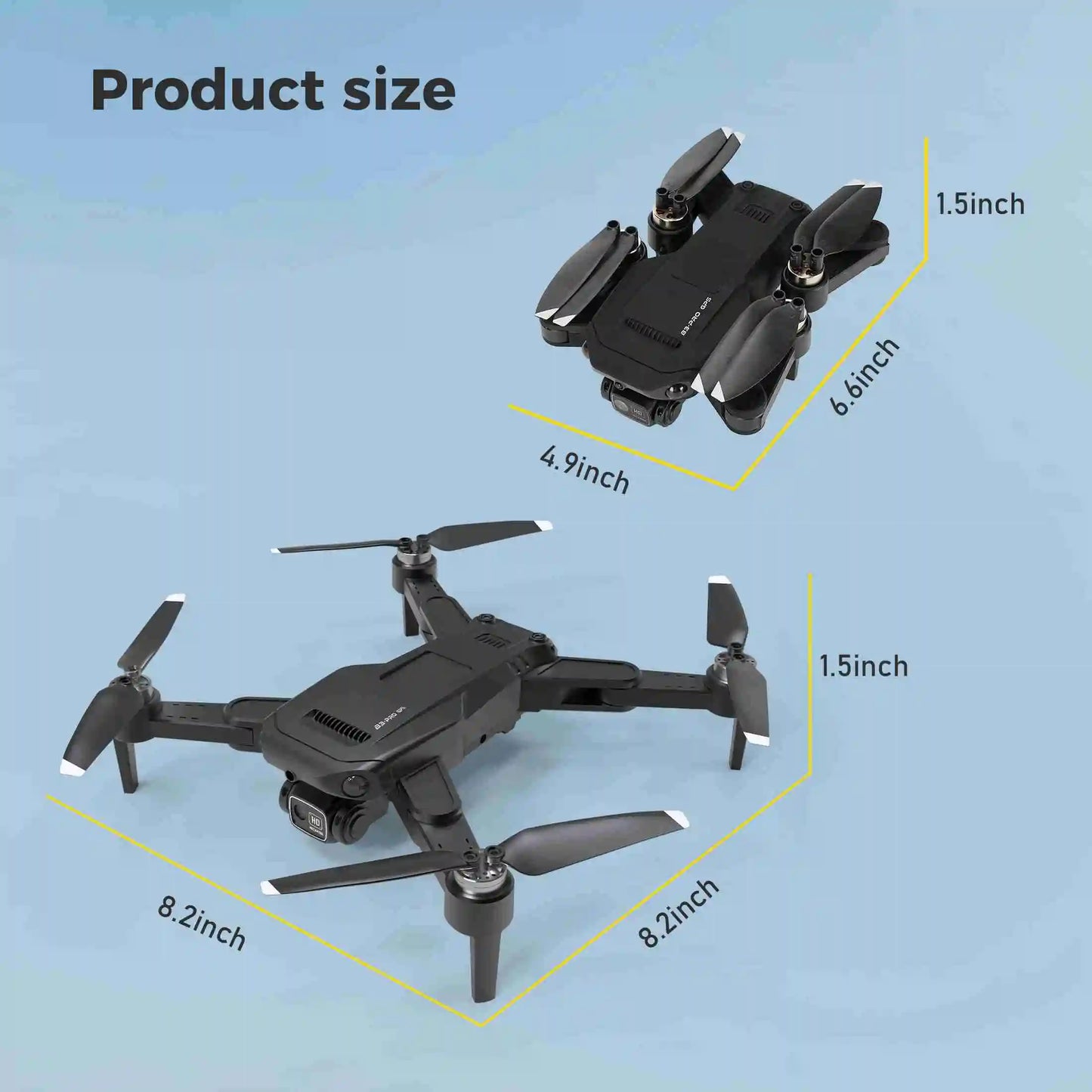 RC Brushless GPS Drone with Remote Long Flight 2 Batteries Quadcopter