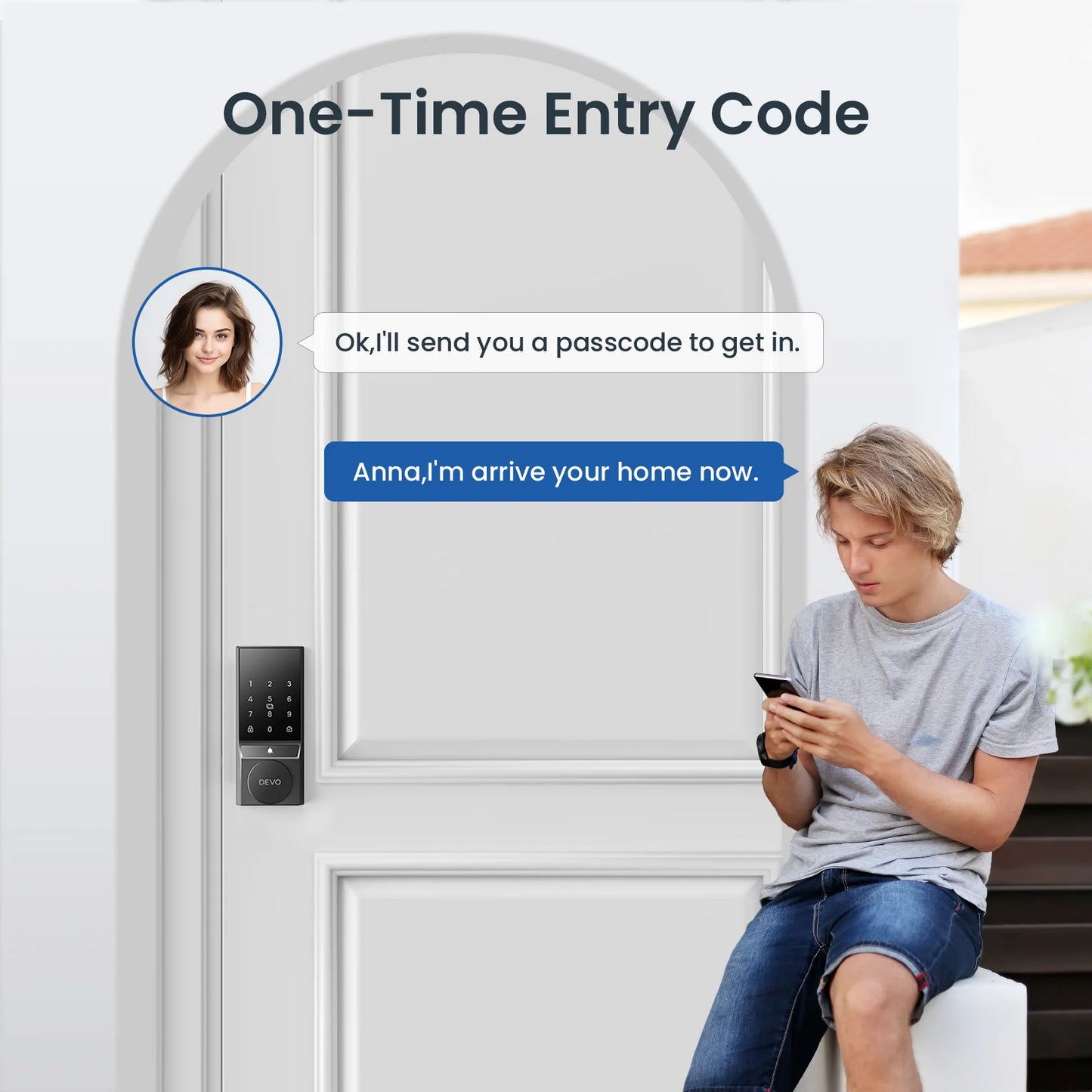 Smart Keyless Door Lock with Doorbell Bluetooth App Control and Auto Lock for Front Door