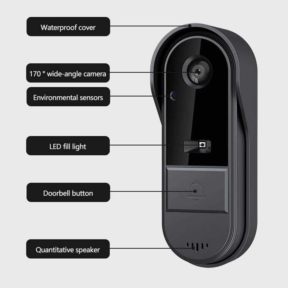 2.4G WiFi Wireless Video Doorbell with Night Vision and Waterproof Camera