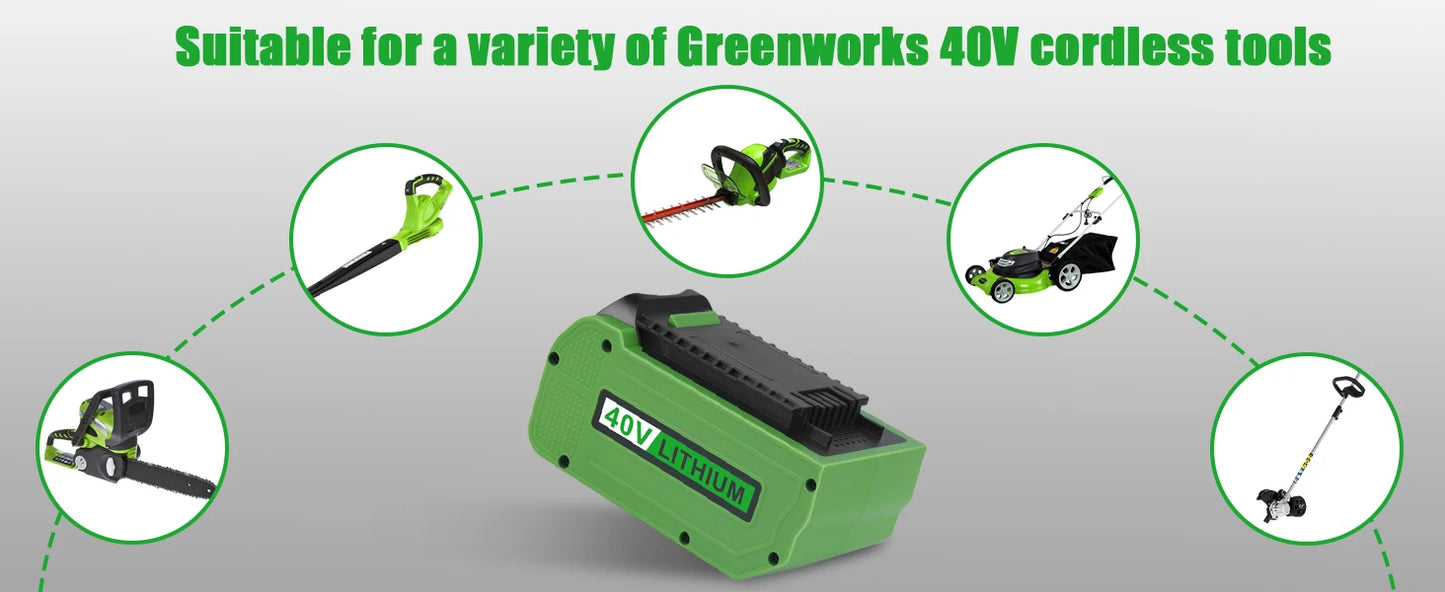 6.0Ah Greenworks 40V G-MAX Battery for 29472 29462 29252 20202 22262 Cordless Power Tools