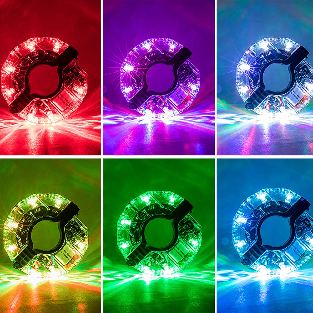 Bike Wheel Hub Lights USB Rechargeable Waterproof Colorful Bicycle Spoke Lights