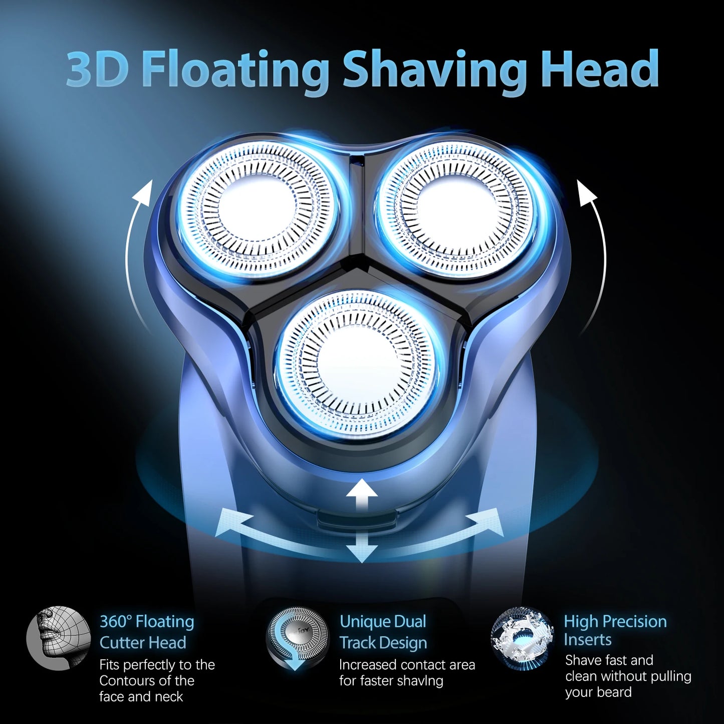 Sejoy Electric Razor for Men Rotary Rechargeable Travel Shaver Beard Trimmer