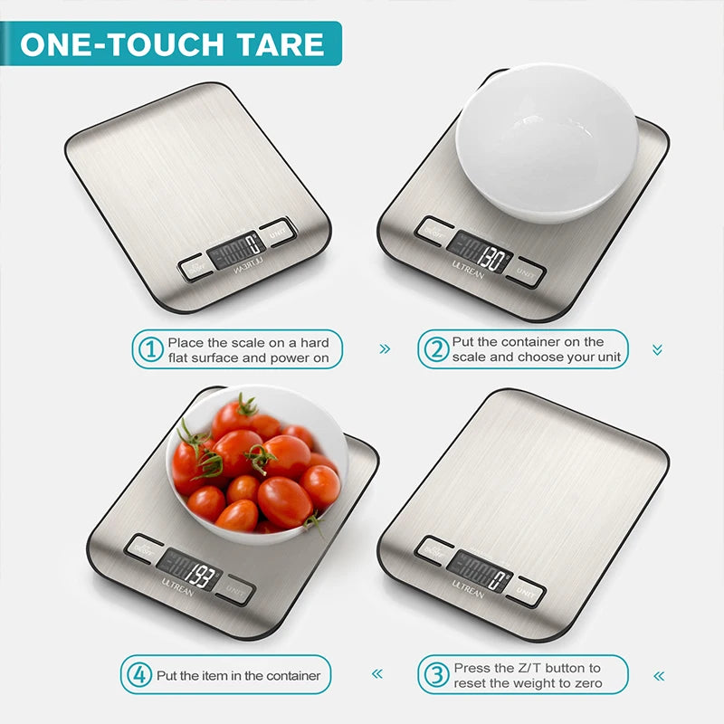 ULTREAN Digital Kitchen Scale 5000g/1g High Precision Waterproof Food Scale with LCD Display