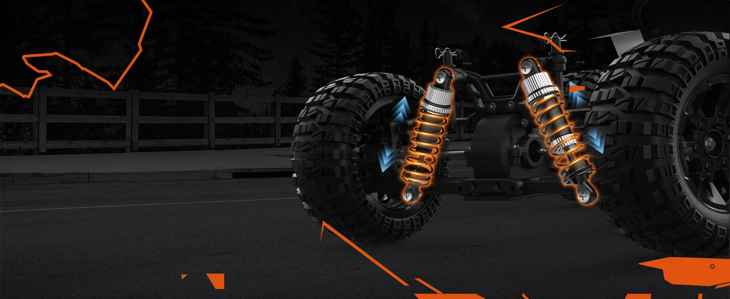 DEERC 9203E 1:10 Scale RC Truck 48KM/H 4X4 Lights 2 Batteries 2.4GHz All-Terrain 30 Min Play