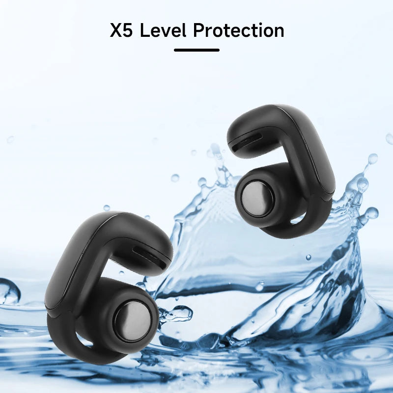 New Wireless Bluetooth 5.3 Earbuds Waterproof Sweatproof Noise Reduction Ear Clip Sport Earphones With Charging Case