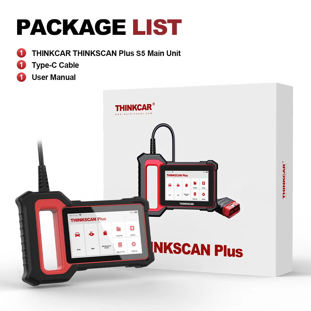 THINKCAR Thinkscan Plus S5 OBD2 Scanner ABS SRS ECM TCM Car Diagnostic Tool