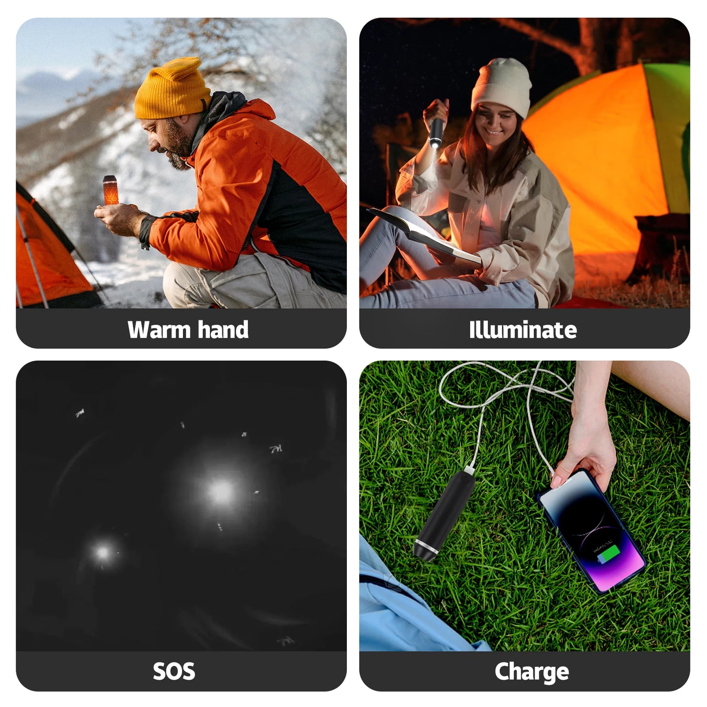 Rechargeable Hand Warmers 2-Pack 10000mAh Dual-Sided 8H Electric Heater