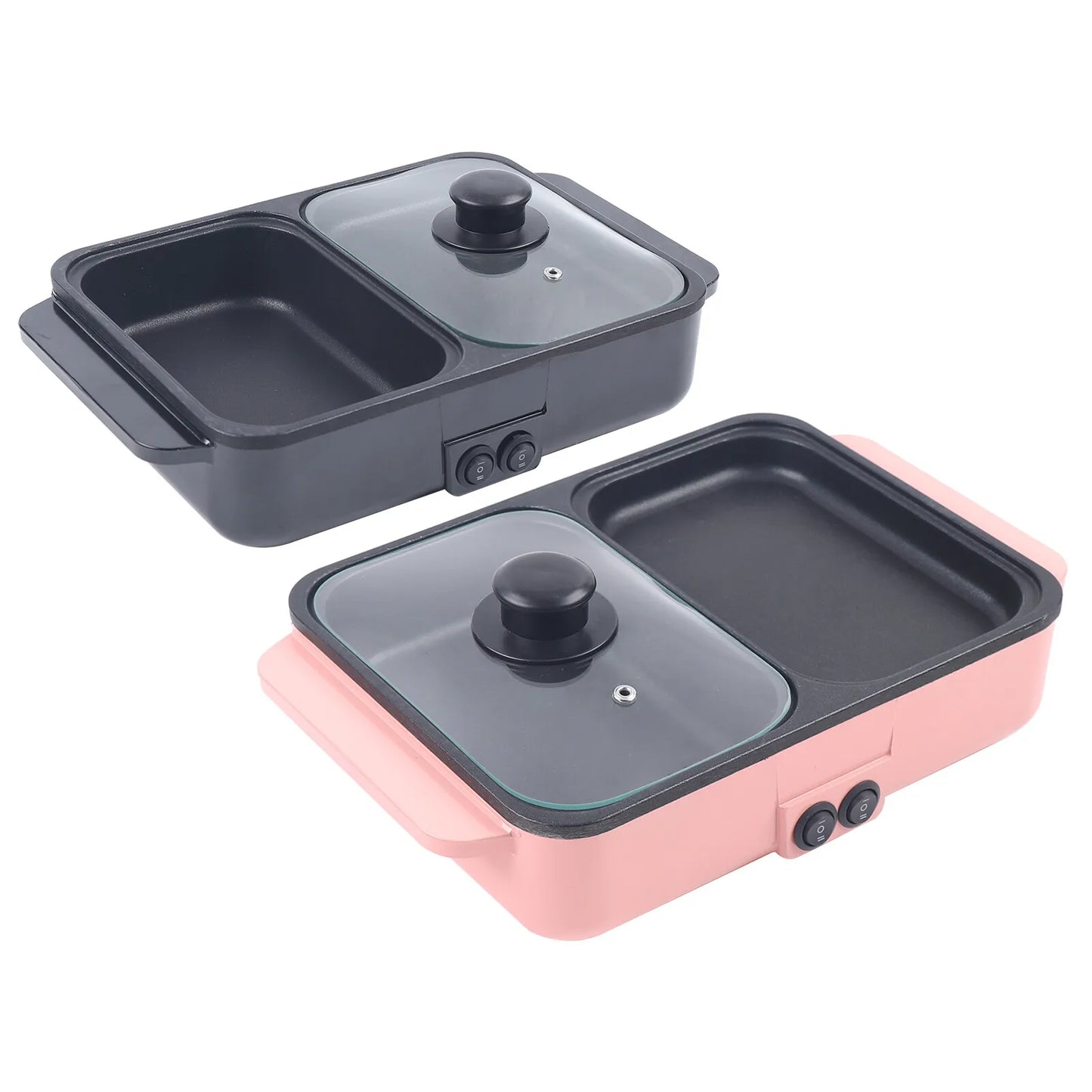 Electric Hot Pot and Grill Combo 2 in 1 Portable Cooker