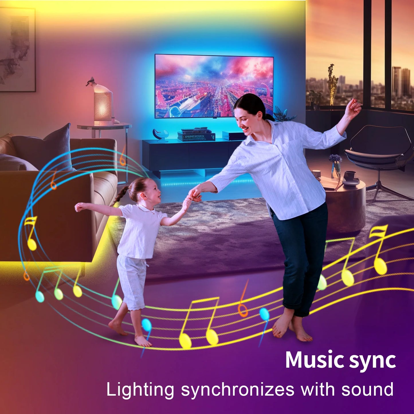 100FT WiFi Outdoor RGB LED Strip Lights with Music Sync
