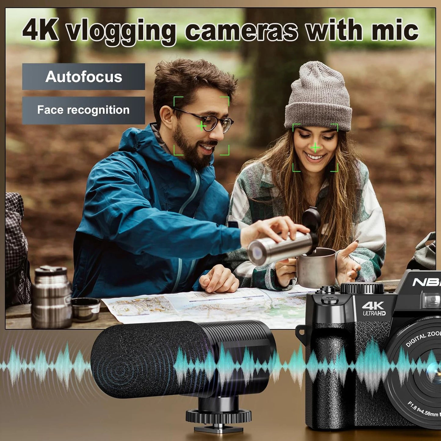 NBD 48MP Digital Camera with 4K Video 3.0 Inch Flip Screen and 16X Digital Zoom
