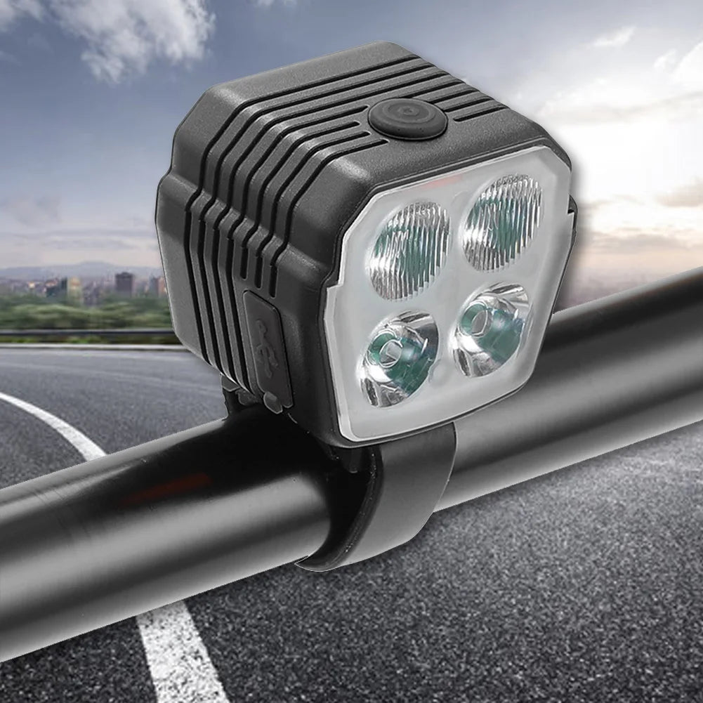 LED Bike Front Light USB Charging with Horn 7 Modes for Night Riding