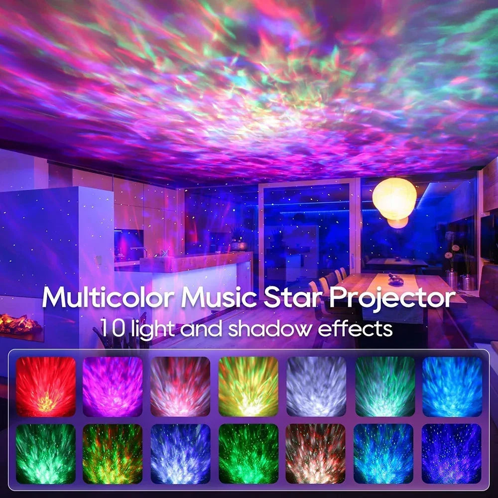 LED Starry Galaxy Projector Night Light with Bluetooth Music Player Colorful USB Night Lamp