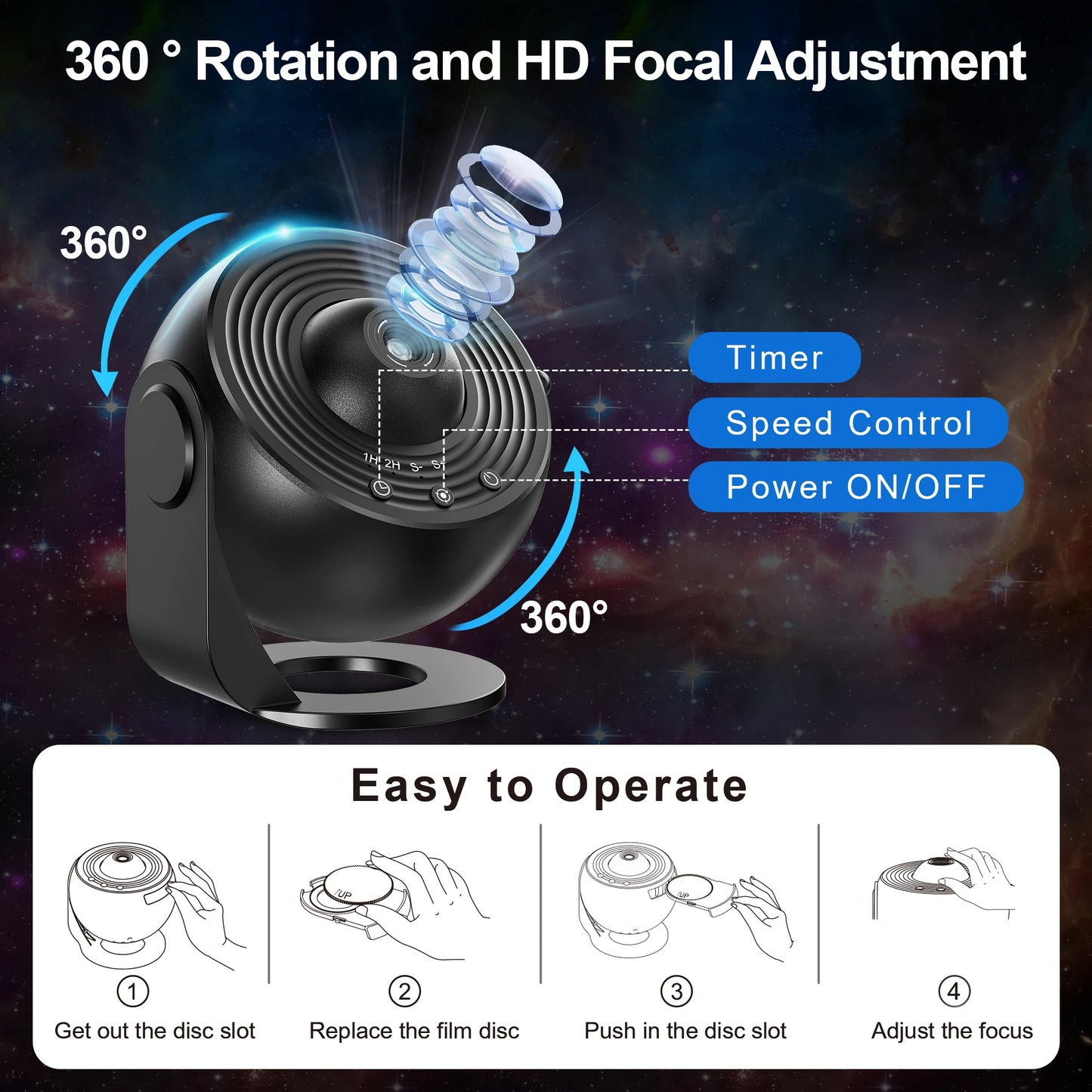 Galaxy Star Projector Night Light